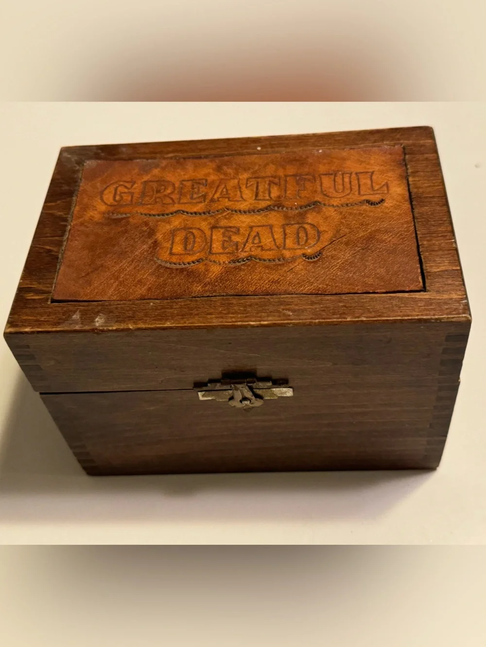 “Greatful” Grateful Dead Rock Band Vintage Hand Made Wooden Trinket Box